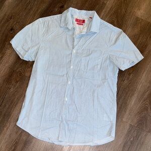 Light Blue Print Men’s Button Down Shirt
